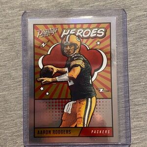 Aaron Rodgers Green Bay Packers 2021 Panini Prestige Heroes Football Card #HE-8